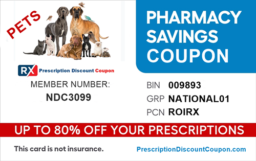 email our pet prescription medication discount card